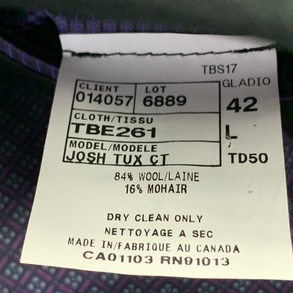 TED BAKER Size 42 Long Grey Black Wool Mohair Shawl Collar Sport Coat - Picture 10 of 11